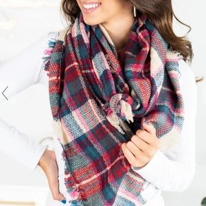 Oversized Soft Plaid Tartan Blanket Scarf